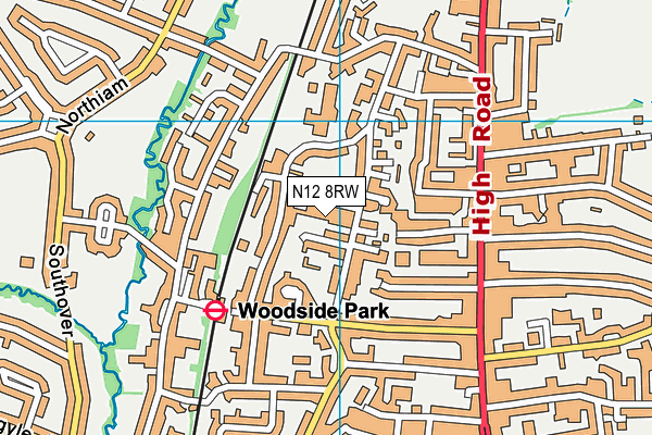 N12 8RW map - OS VectorMap District (Ordnance Survey) N12 8RW map - OS VectorMap District (Ordnance Survey)