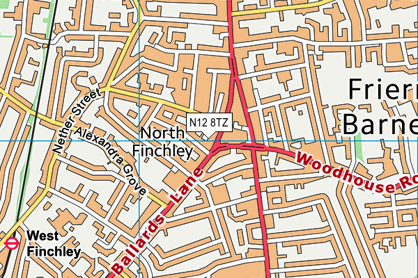 N12 8TZ map - OS VectorMap District (Ordnance Survey) N12 8TZ map - OS VectorMap District (Ordnance Survey)