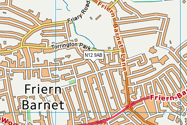 N12 9AB map - OS VectorMap District (Ordnance Survey) N12 9AB map - OS VectorMap District (Ordnance Survey)