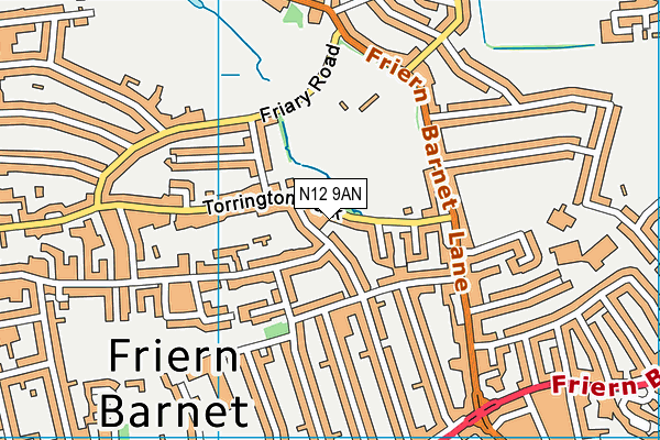 N12 9AN map - OS VectorMap District (Ordnance Survey) N12 9AN map - OS VectorMap District (Ordnance Survey)