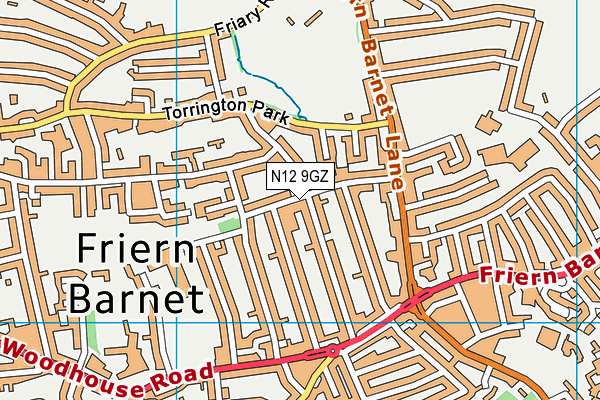 N12 9GZ map - OS VectorMap District (Ordnance Survey) N12 9GZ map - OS VectorMap District (Ordnance Survey)