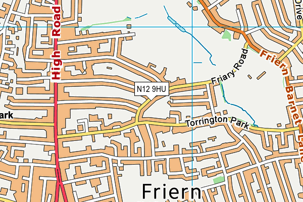 N12 9HU map - OS VectorMap District (Ordnance Survey) N12 9HU map - OS VectorMap District (Ordnance Survey)