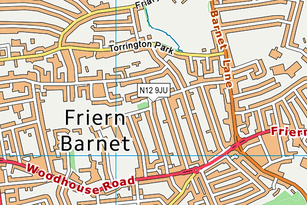 N12 9JU map - OS VectorMap District (Ordnance Survey) N12 9JU map - OS VectorMap District (Ordnance Survey)