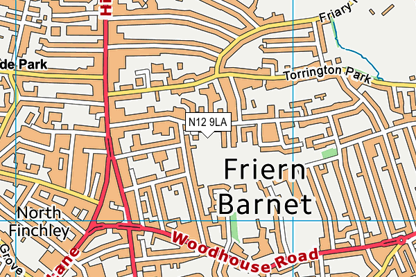 N12 9LA map - OS VectorMap District (Ordnance Survey) N12 9LA map - OS VectorMap District (Ordnance Survey)