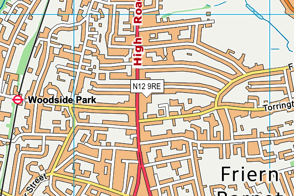 N12 9RE map - OS VectorMap District (Ordnance Survey) N12 9RE map - OS VectorMap District (Ordnance Survey)