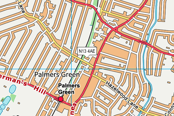 N13 4AE map - OS VectorMap District (Ordnance Survey) N13 4AE map - OS VectorMap District (Ordnance Survey)