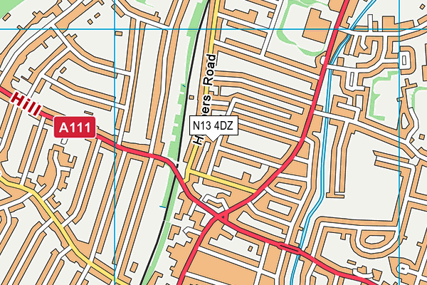 N13 4DZ map - OS VectorMap District (Ordnance Survey) N13 4DZ map - OS VectorMap District (Ordnance Survey)