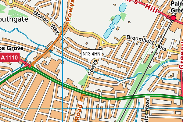 N13 4HN map - OS VectorMap District (Ordnance Survey) N13 4HN map - OS VectorMap District (Ordnance Survey)