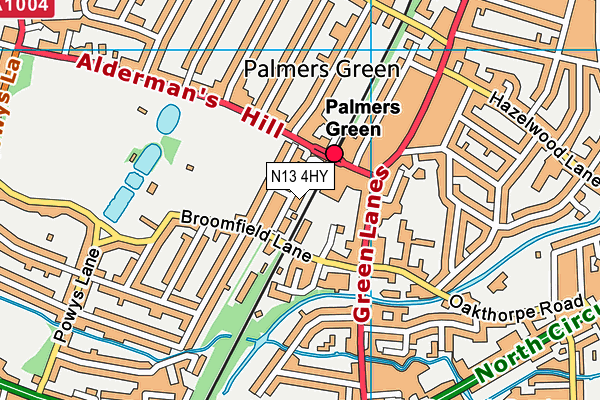 N13 4HY map - OS VectorMap District (Ordnance Survey) N13 4HY map - OS VectorMap District (Ordnance Survey)