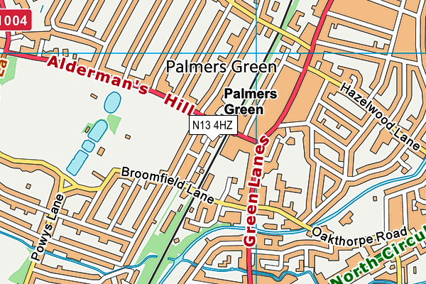 N13 4HZ map - OS VectorMap District (Ordnance Survey) N13 4HZ map - OS VectorMap District (Ordnance Survey)
