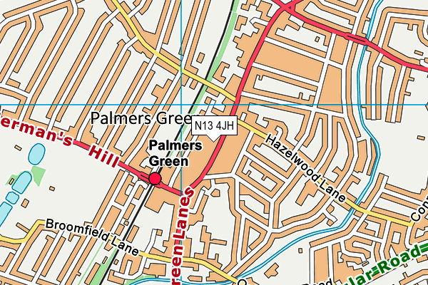 N13 4JH map - OS VectorMap District (Ordnance Survey) N13 4JH map - OS VectorMap District (Ordnance Survey)