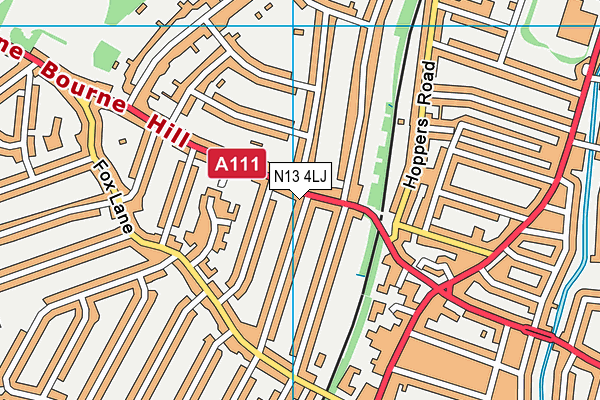 N13 4LJ map - OS VectorMap District (Ordnance Survey)