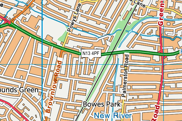 N13 4PF map - OS VectorMap District (Ordnance Survey) N13 4PF map - OS VectorMap District (Ordnance Survey)