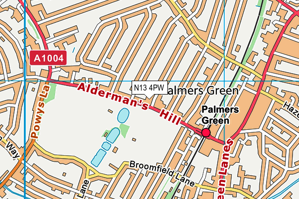 N13 4PW map - OS VectorMap District (Ordnance Survey) N13 4PW map - OS VectorMap District (Ordnance Survey)