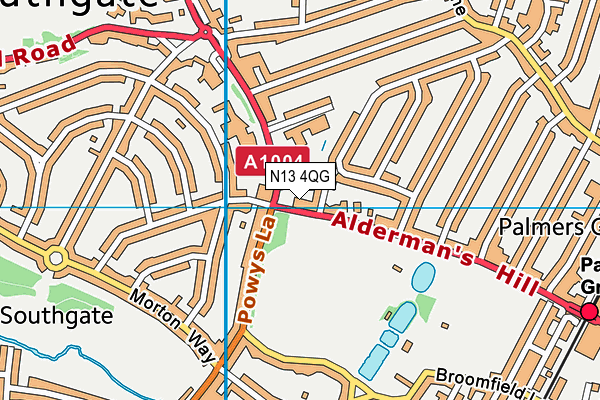 N13 4QG map - OS VectorMap District (Ordnance Survey) N13 4QG map - OS VectorMap District (Ordnance Survey)