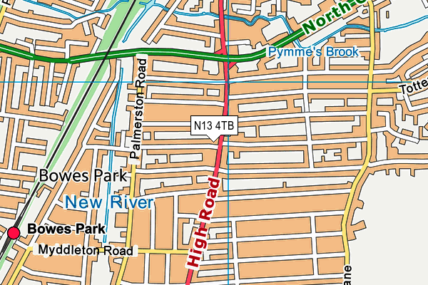 N13 4TB map - OS VectorMap District (Ordnance Survey) N13 4TB map - OS VectorMap District (Ordnance Survey)