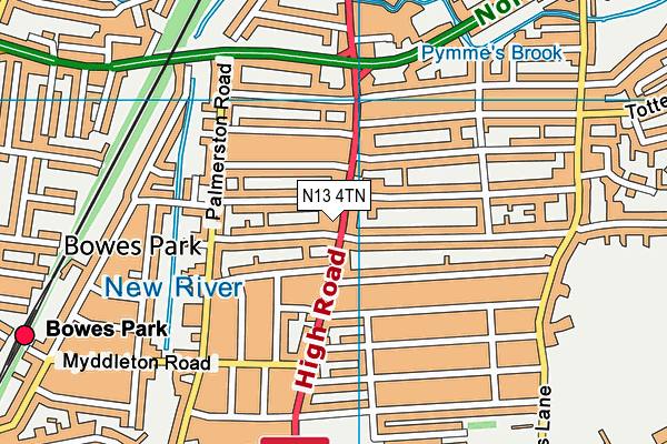 N13 4TN map - OS VectorMap District (Ordnance Survey) N13 4TN map - OS VectorMap District (Ordnance Survey)