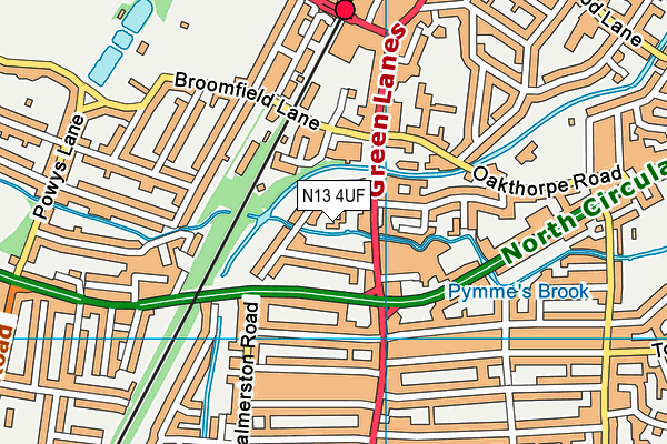 N13 4UF map - OS VectorMap District (Ordnance Survey) N13 4UF map - OS VectorMap District (Ordnance Survey)