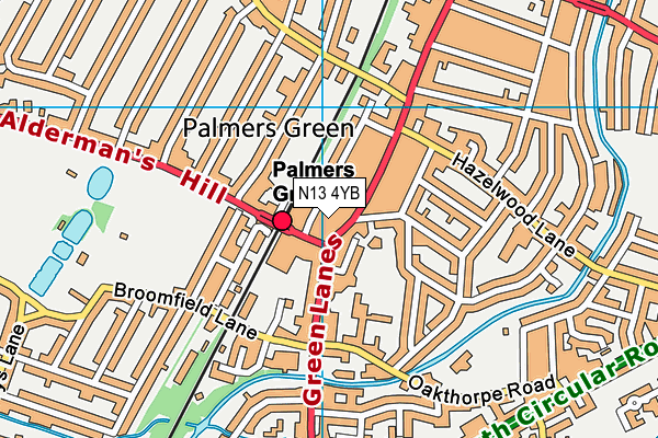 N13 4YB map - OS VectorMap District (Ordnance Survey) N13 4YB map - OS VectorMap District (Ordnance Survey)