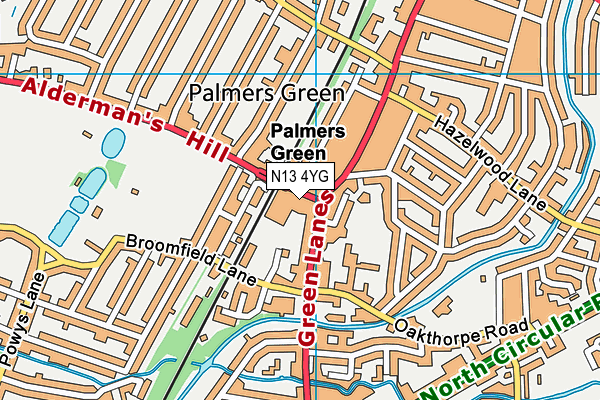 N13 4YG map - OS VectorMap District (Ordnance Survey) N13 4YG map - OS VectorMap District (Ordnance Survey)
