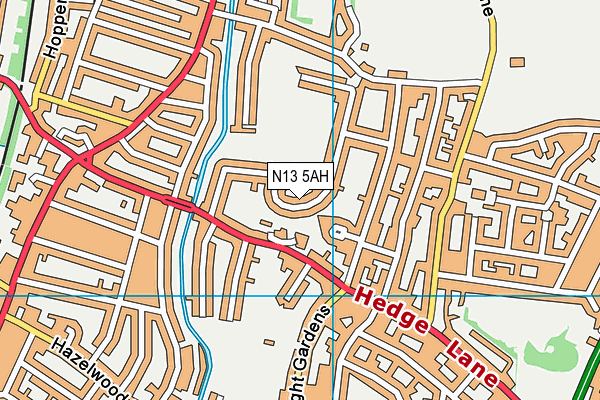 N13 5AH map - OS VectorMap District (Ordnance Survey) N13 5AH map - OS VectorMap District (Ordnance Survey)
