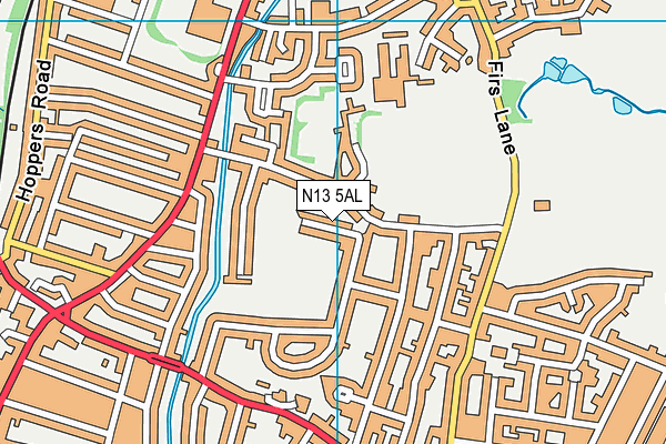 N13 5AL map - OS VectorMap District (Ordnance Survey) N13 5AL map - OS VectorMap District (Ordnance Survey)