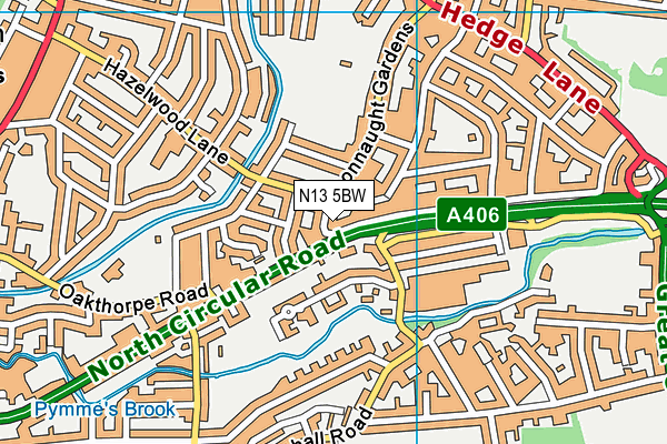 N13 5BW map - OS VectorMap District (Ordnance Survey) N13 5BW map - OS VectorMap District (Ordnance Survey)
