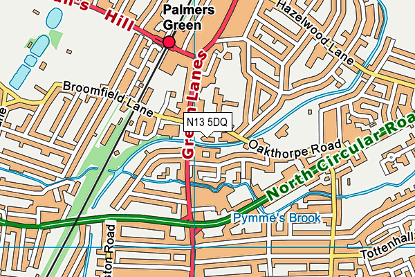 N13 5DQ map - OS VectorMap District (Ordnance Survey) N13 5DQ map - OS VectorMap District (Ordnance Survey)