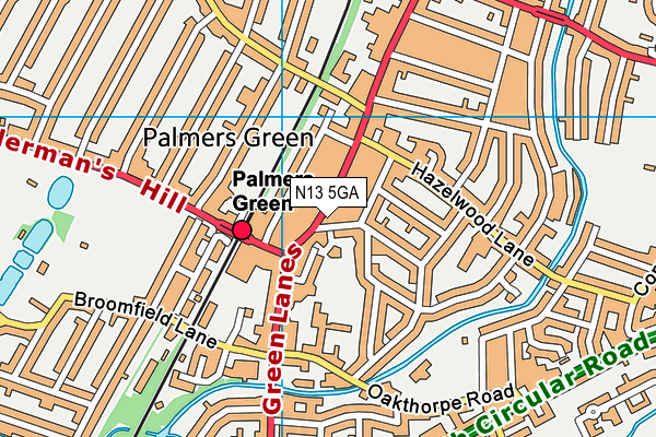 N13 5GA map - OS VectorMap District (Ordnance Survey) N13 5GA map - OS VectorMap District (Ordnance Survey)