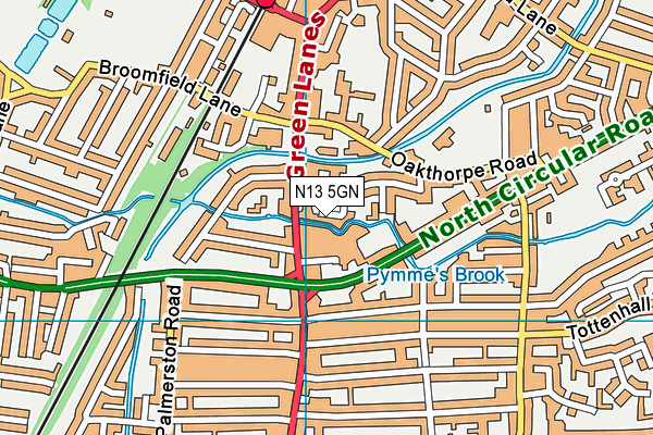 N13 5GN map - OS VectorMap District (Ordnance Survey) N13 5GN map - OS VectorMap District (Ordnance Survey)