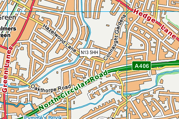 N13 5HH map - OS VectorMap District (Ordnance Survey) N13 5HH map - OS VectorMap District (Ordnance Survey)