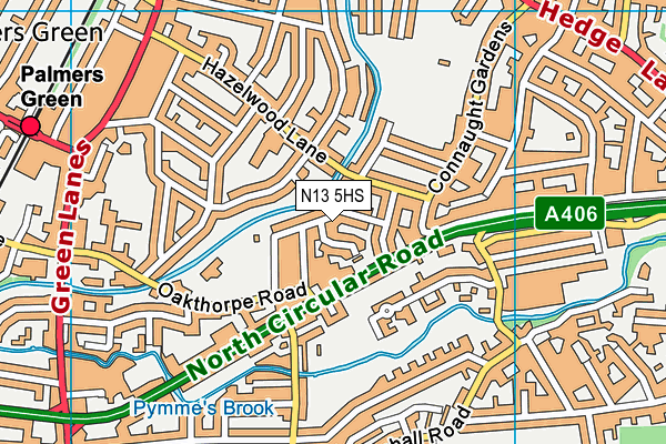 N13 5HS map - OS VectorMap District (Ordnance Survey) N13 5HS map - OS VectorMap District (Ordnance Survey)