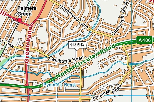 N13 5HX map - OS VectorMap District (Ordnance Survey) N13 5HX map - OS VectorMap District (Ordnance Survey)