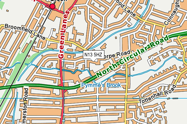 N13 5HZ map - OS VectorMap District (Ordnance Survey) N13 5HZ map - OS VectorMap District (Ordnance Survey)