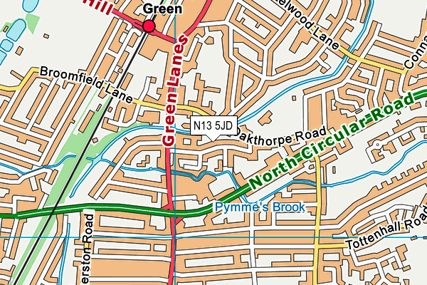 N13 5JD map - OS VectorMap District (Ordnance Survey) N13 5JD map - OS VectorMap District (Ordnance Survey)