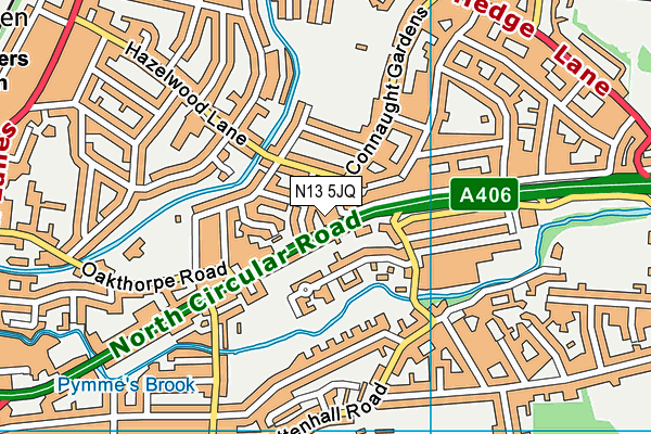 N13 5JQ map - OS VectorMap District (Ordnance Survey) N13 5JQ map - OS VectorMap District (Ordnance Survey)