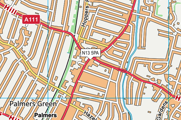 N13 5PA map - OS VectorMap District (Ordnance Survey) N13 5PA map - OS VectorMap District (Ordnance Survey)