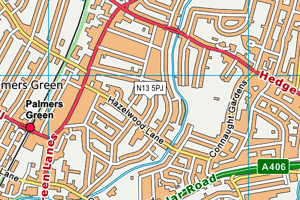 N13 5PJ map - OS VectorMap District (Ordnance Survey) N13 5PJ map - OS VectorMap District (Ordnance Survey)