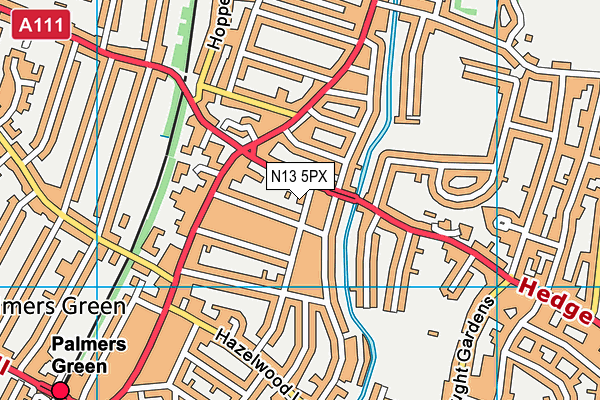N13 5PX map - OS VectorMap District (Ordnance Survey) N13 5PX map - OS VectorMap District (Ordnance Survey)