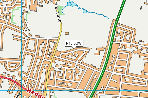 N13 5QW map - OS VectorMap District (Ordnance Survey) N13 5QW map - OS VectorMap District (Ordnance Survey)