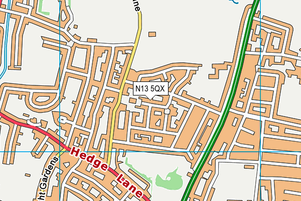 N13 5QX map - OS VectorMap District (Ordnance Survey) N13 5QX map - OS VectorMap District (Ordnance Survey)