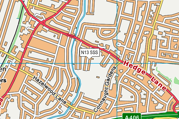 N13 5SS map - OS VectorMap District (Ordnance Survey)