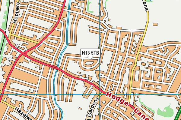 N13 5TB map - OS VectorMap District (Ordnance Survey) N13 5TB map - OS VectorMap District (Ordnance Survey)