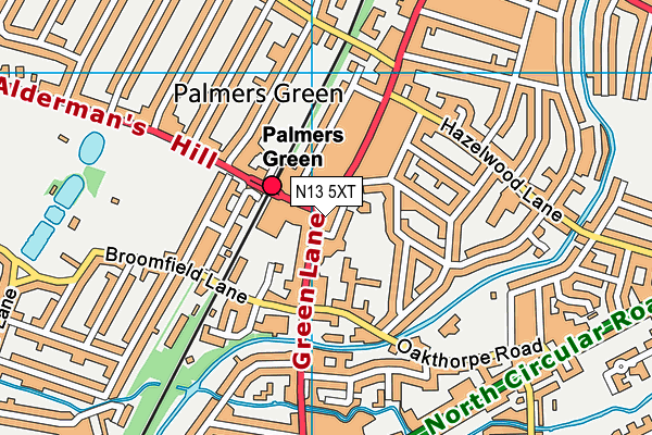 N13 5XT map - OS VectorMap District (Ordnance Survey)