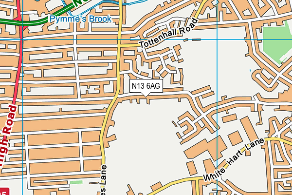 N13 6AG map - OS VectorMap District (Ordnance Survey) N13 6AG map - OS VectorMap District (Ordnance Survey)