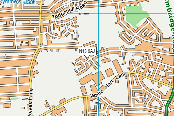 N13 6AJ map - OS VectorMap District (Ordnance Survey) N13 6AJ map - OS VectorMap District (Ordnance Survey)