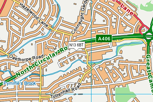 N13 6BT map - OS VectorMap District (Ordnance Survey) N13 6BT map - OS VectorMap District (Ordnance Survey)