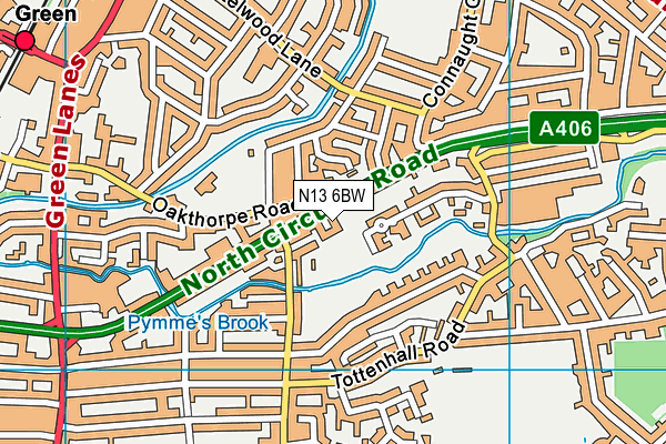N13 6BW map - OS VectorMap District (Ordnance Survey) N13 6BW map - OS VectorMap District (Ordnance Survey)