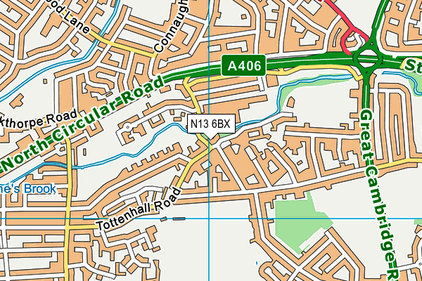 N13 6BX map - OS VectorMap District (Ordnance Survey) N13 6BX map - OS VectorMap District (Ordnance Survey)