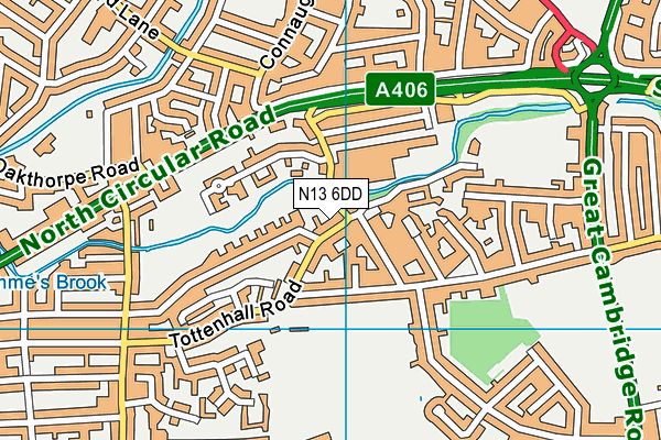 N13 6DD map - OS VectorMap District (Ordnance Survey) N13 6DD map - OS VectorMap District (Ordnance Survey)